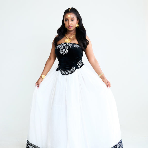 Black Velvet Corset & Skirt Set (Sleeveless)