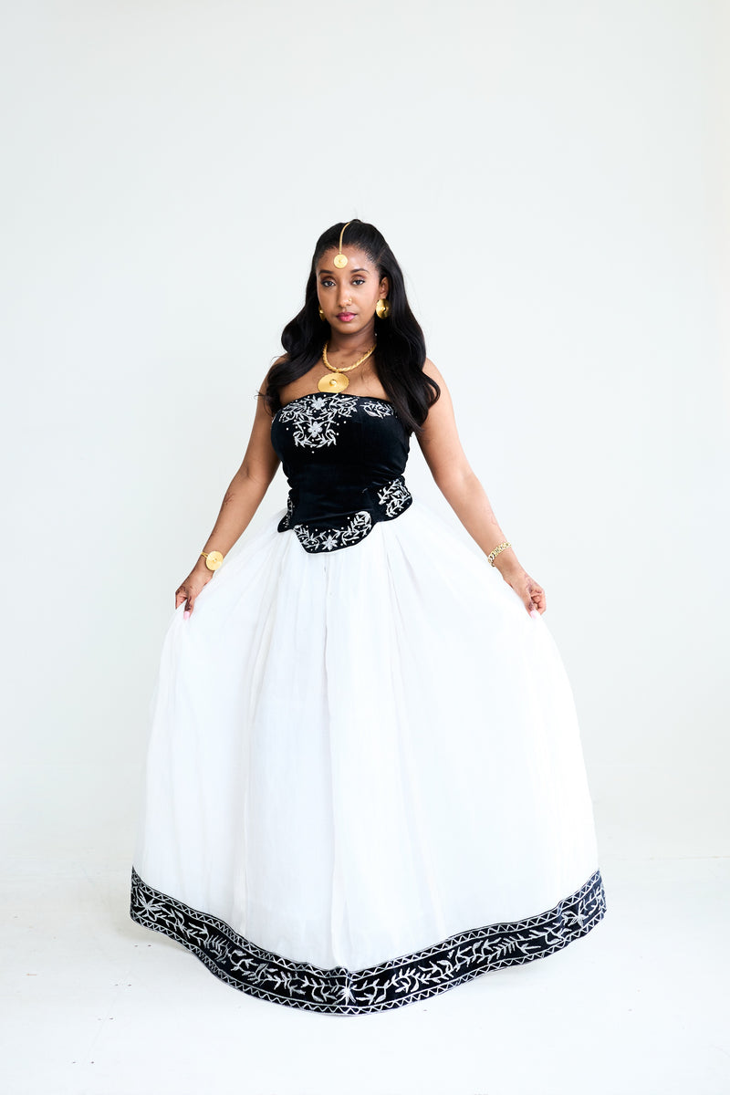 Black Velvet Corset & Skirt Set (Sleeveless)